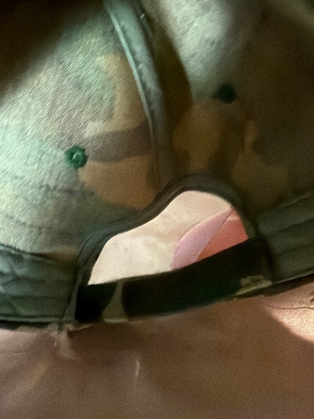 Camouflage "John Beer" Embroidered Logo Hat in Green, Brown, Yellow NWOT - Picture 5 of 12